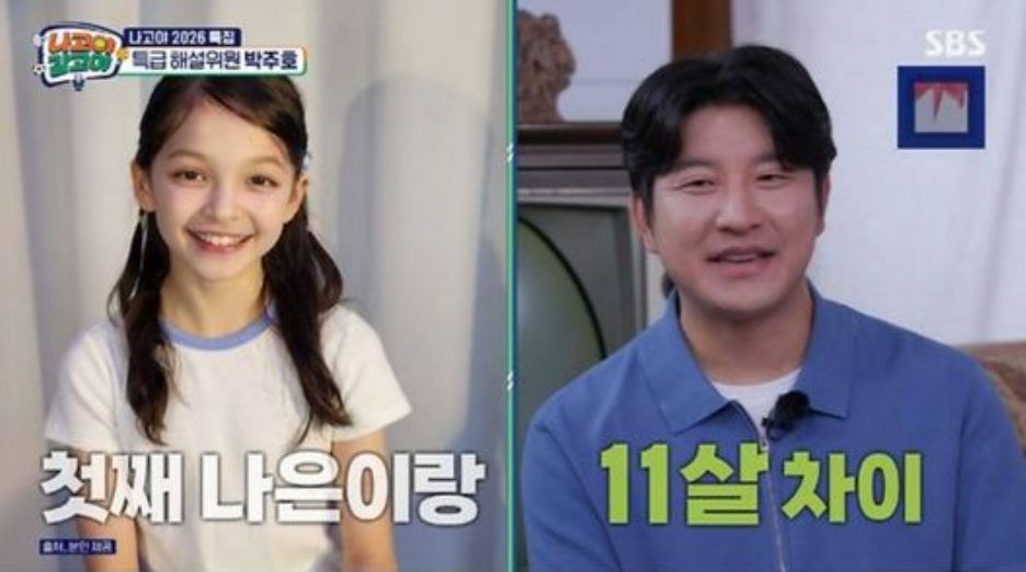 ▲ 나은(왼쪽)과 박주호. 출처| SBS '나고야 갈고야'