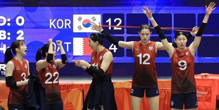 주전 살짝 쉬어도 이 정도…韓 여자배구, 카타르에 3-0 완승…'항저우 악몽' 베트남과 진짜 승부 [나고야 NOW]