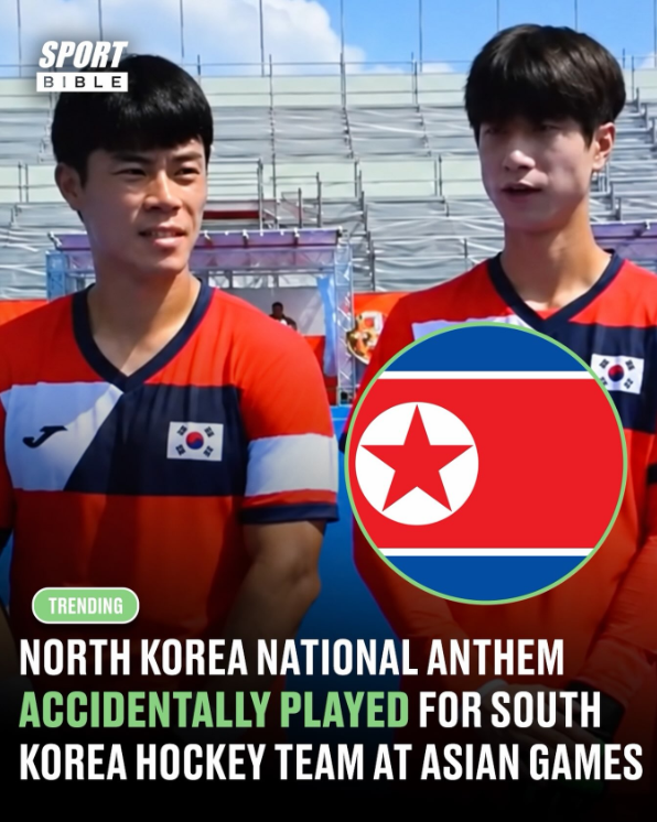 ▲ 인도 유력지 'Sportstar'는 19일 "이보다 더 어색할 수 있을까"라며 "아시안게임 조직위가 한국과 방글라데시의 남자 하키 경기를 앞두고 한국 애국가가 아닌 북한 국가를 연주하는 민망한 실수를 저질렀다"고 전했다. ⓒ 영국 '스포르트 바이블'