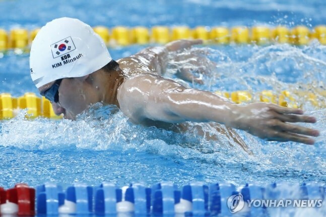 '딱 0.03초 모자랐다' 김민석, 男 개인혼영 200m 예선 조 3위…2분01초28 터치