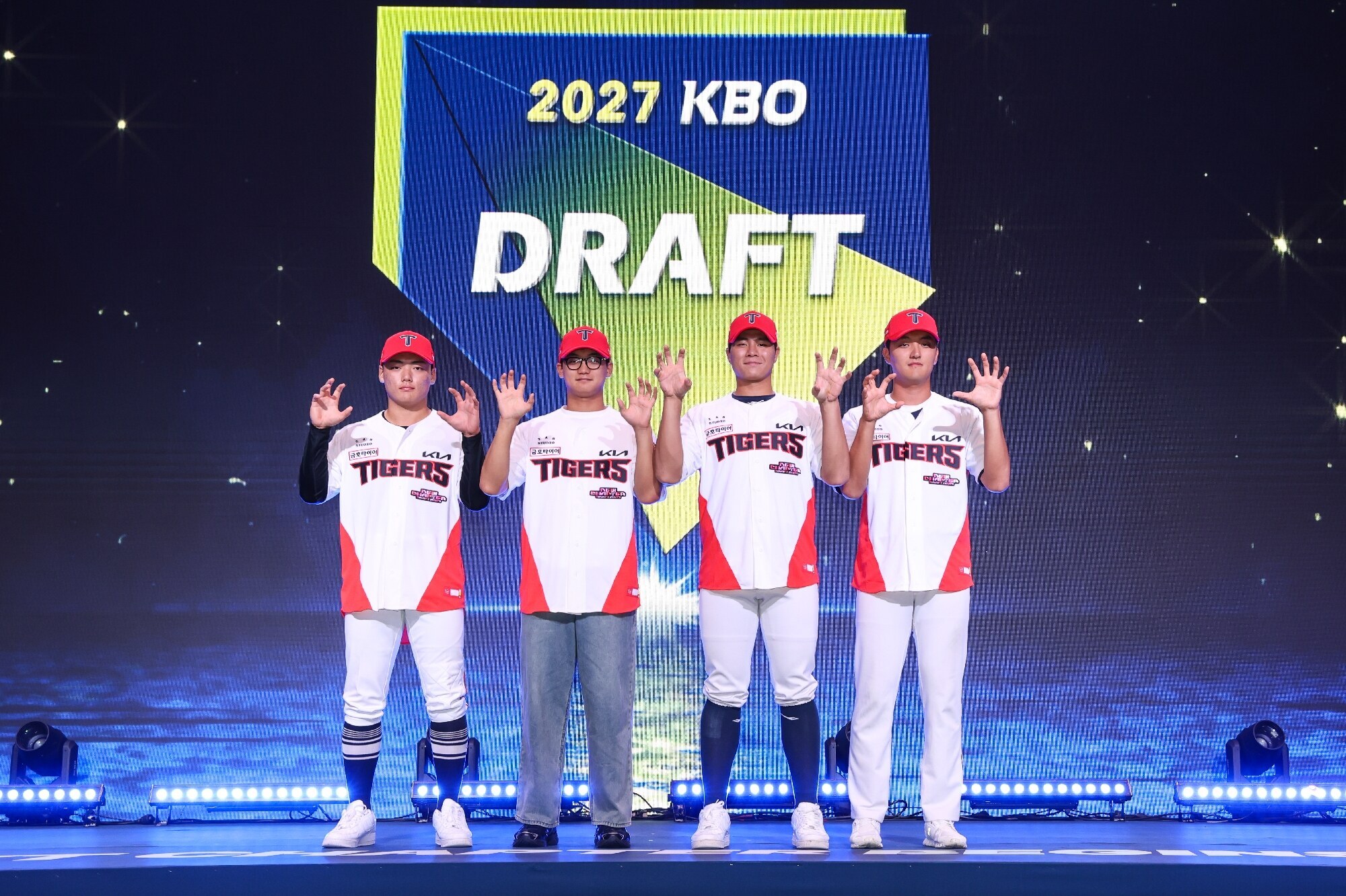 ▲ KIA가 지명한 노민혁, 김영준, 이호민, 곽병진(왼쪽부터). ⓒKIA 타이거즈
