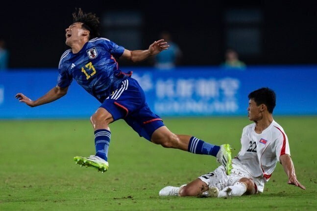 ▲ 3년 전 항저우 아시안게임에서 벌어진 북한 축구의 일본 상대 거친 장면들. ⓒ 연합뉴스/AP