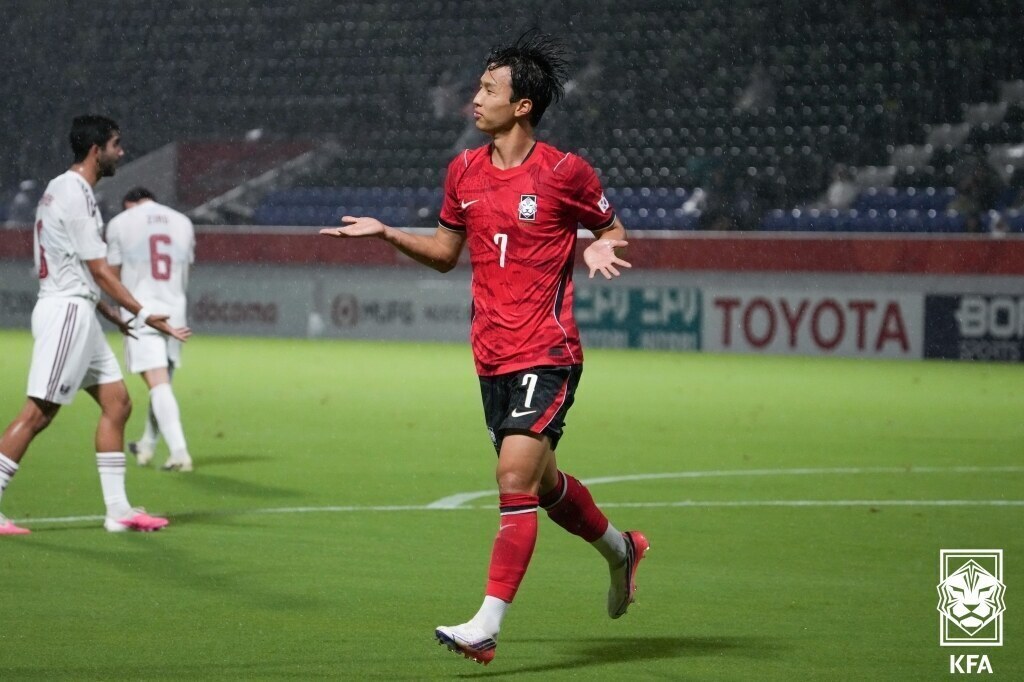 ▲ 아이치 나고야 아시안게임에서 3골 4도움으로 이민성호의 에이스 역할을 하고 있는 엄지성. ⓒ 대한축구협회