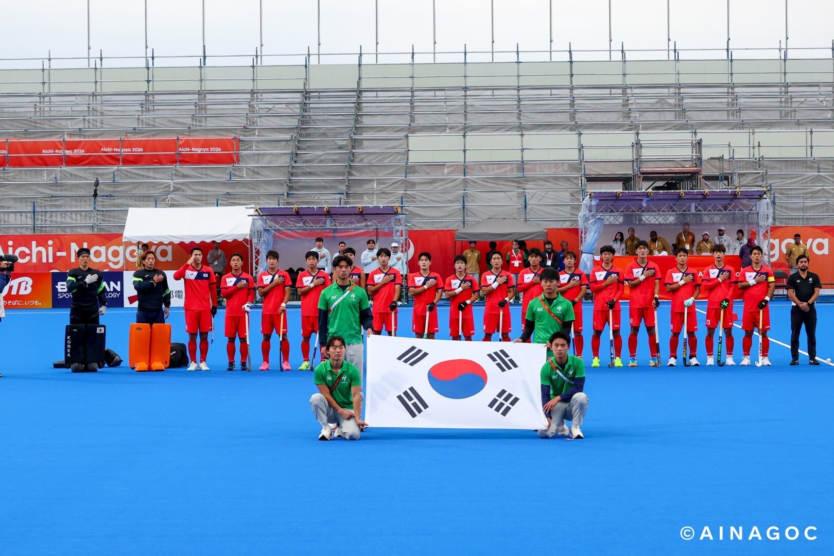 ▲ 민태석 감독이 이끄는 한국은 3일 일본 기후현 가카미가하라 그린 스타디움에서 열린 2026 아이치·나고야 아시안게임 남자 하키 동메달 결정전에서 파키스탄에 3-5로 역전패했다. ⓒ연합뉴스