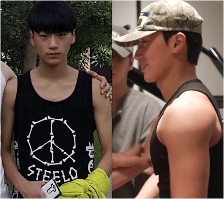 에이티즈 최산, 52kg 마른몸에서 '근육남'으로! 탄탄한 가슴 근육 감탄