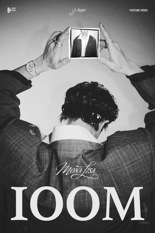 BTS 제이홉, '모나 리자' 뮤비 1억뷰 돌파...통산 4번째 '글로벌 저력'
