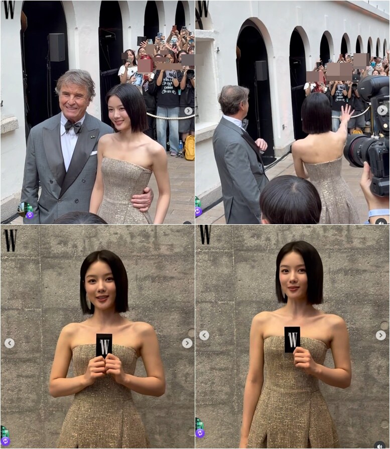 김유정, 70대 명품 브랜드 오너와 홍콩서 다정한 모습...'한줌허리-군살제로' 뒤태에 현지도 들썩